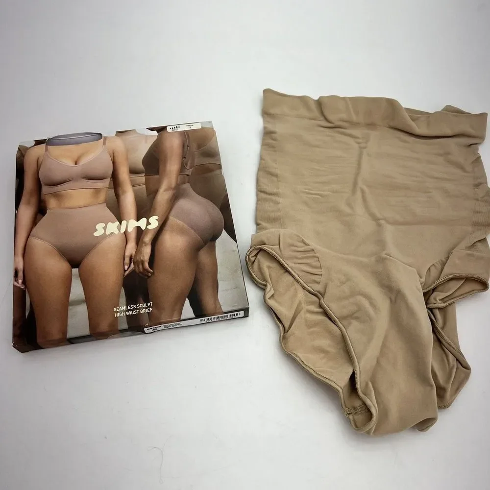 Skims Seamless Sculpt High Waist Brief Mica Beige Size Small NIB